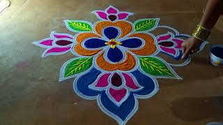 Bhoki pongal 🌻diyamuggulu big rangolidesigns 3*1🌻thai Pongal special 🌻mattu pongal flowers kolam