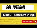 3. Inserting Data Into Tables | SQL Tutorial