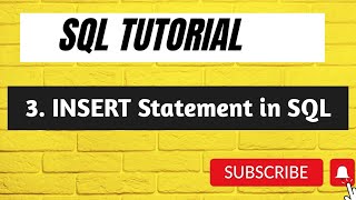 3. Inserting Data Into Tables | SQL Tutorial