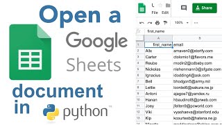 Python Import / Read in Google Spreadsheet Using Pandas. Open a Google sheets document in python.