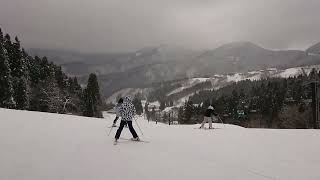 20220129わかさ氷ノ山スキー場樹氷第１ロマンスリフト降り場からの様子