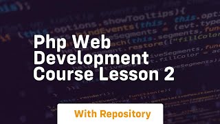 Php web development course lesson 2