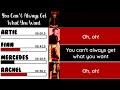 Glee - You Can't Always Get What You Want | Line Distribution + Lyrics