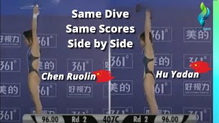 2010 Womens World Diving Chen Ruolin 陈若琳 \u0026 Hu Yadan 胡亚丹 - Same DIVE, Same SCORE