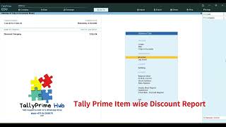 TallyPrime  Item wise Discount Report #tallyprime