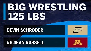 125 LBS: Devin Schroder (Purdue) vs. #6 Sean Russell (Minnesota) | Big Ten Wrestling