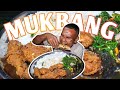 mukbang porsi banyak! Ayam goreng ikan bandeng pucuk pakis tumis terasi