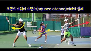 #정진화테니스레슨-884회 포핸드 스퀘어 스탠스(square stance)이해와 실제