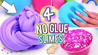 4 Easy DIY Slimes WITHOUT GLUE How To Make The BEST SLIME 