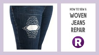 How to Repair Ripped Jeans by Hand | Visible Mending using Weaving & Easy Running Stitches