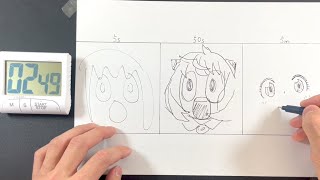 5秒、50秒、5分でアーニャを描いてみた【スパイファミリー】