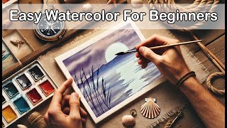 How to Paint a Wet in Wet Watercolor Sunset For Beginners