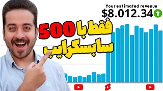 فعال سازی تنظیمات درآمدزایی کانال یوتیوب تنها با 500 سابسکرایبر