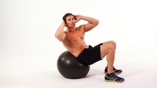 Swiss Oblique Crunch on Exercise Ball | Ab Workout
