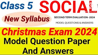 Class 5 Social Science Christmas Exam Model Question Paper Answers 2024|Class 5 SS Christmas Exam 24