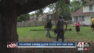 Neighbors surprise Olathe couple with yard work