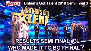 Results BGT 2018 Finalists Revealed - Britain's Got Talent 2018 Semi Final Group 3 S12E10