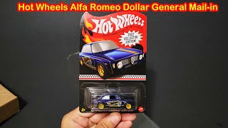 Showcasing 2022 Hot Wheels Alfa Romeo Giulia Sprint GTA Dollar General Mail In