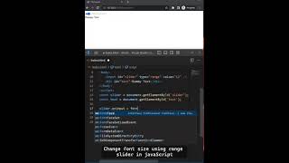 How to change font size using range slider in javascript #shorts , #short , #shortvideo #javascript