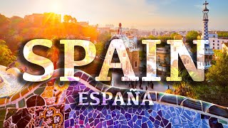Spanish Music and the Most Beautiful Places in Spain. Aerial 4K scenics of Espan
