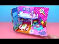 build pink hello kitty house with rainbow slide pool from cardboard ❤️ diy miniature house ideas