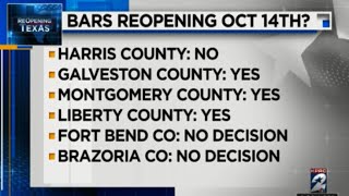 Here are the Houston-area counties that can reopen bars