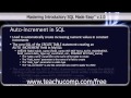 SQL Training - Structured Query Language Tutorial - Auto-Increment in SQL Lesson