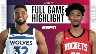 Minnesota Timberwolves at Houston Rockets | Full Game Highlights