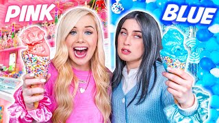PINK VS BLUE FOOD CHALLENGE WITH MY BEST FRIEND!