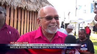 DONALD RAMOTAR TO CONSIDER RE ENTERING ACTIVE POLITICS