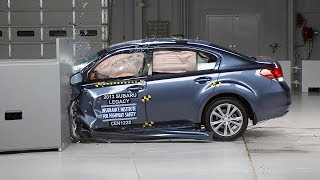 2013 Subaru Legacy driver-side small overlap IIHS crash test