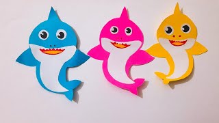 Baby Shark Paper Craft for Kids #baby #shark #paper #art #crafts