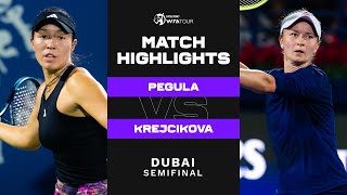 Jessica Pegula vs. Barbora Krejcikova | 2023 Dubai Semifinal | WTA Match Highlights