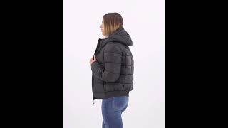 SUPERDRY Shiny Sports Puffer Jacket Hooded Black Women | TradeInn