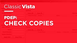 Classic Vista - PDEP - Check Copies