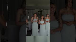 Beautiful bridesmaids see their gorgeous bride 👰🏼‍♀️🤍 #bestweddingvideo #emotionalweddingmoment