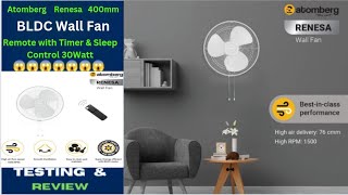 Atomberg Renesa | 400mm Wall Fan | Silent BLDC Fan | With Remote Control