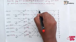 DSP#52 problem on 8 point IDFT using DIF FFT in digital signal processing || EC Academy