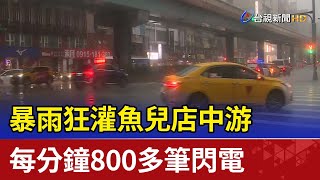 暴雨狂灌魚兒店中游 每分鐘800多筆閃電