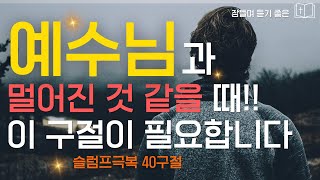 예수님과 멀어진 것 같을 때 따라읽는 말씀 슬럼프 극복 40구절✝시편 듣기 l 잠자며 듣는 성경말씀🌙샬롬나잇 성경듣기 감사기도 4시간🙏