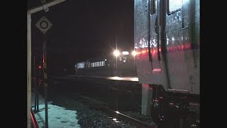 （非HD）夜の利別駅での列車交換