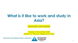 Actuarial Opportunities in Asia Seminar - Hosted by Andy Yang