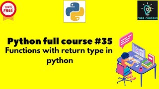 Python full course #35|Functions with return type in python|#programming #python #data #ai #code