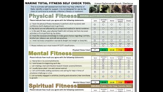 USMC Fitness Resiliency Self Check Tool