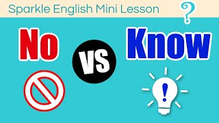 No VS Know: What is the Difference in Meaning and Pronunciation? | Homophones ESL Mini Lesson