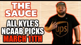College Basketball Picks Today 3-11 | Free NCAAB Predictions ATS | The Sauce | Kyle Kirms