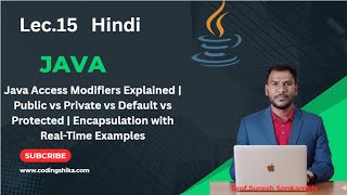 Lec.15 |Java Access Modifiers | Public | Private | Default | Protected | Encapsulation with Examples