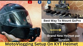 Moto Vlogging Setup | How To Mount Gopro On Helmet || Gopro Hero 9 | KYT NZ Race Carbon Helmet