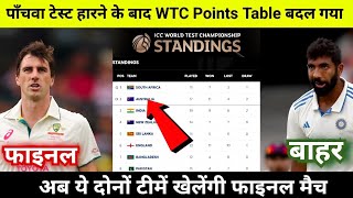 WTC 2025 points table | Ind vs Aus 5th Test after match wtc points table 2025