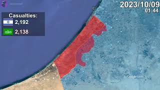 Israel-Hamas War: First 3 Days Mapped using Google Earth